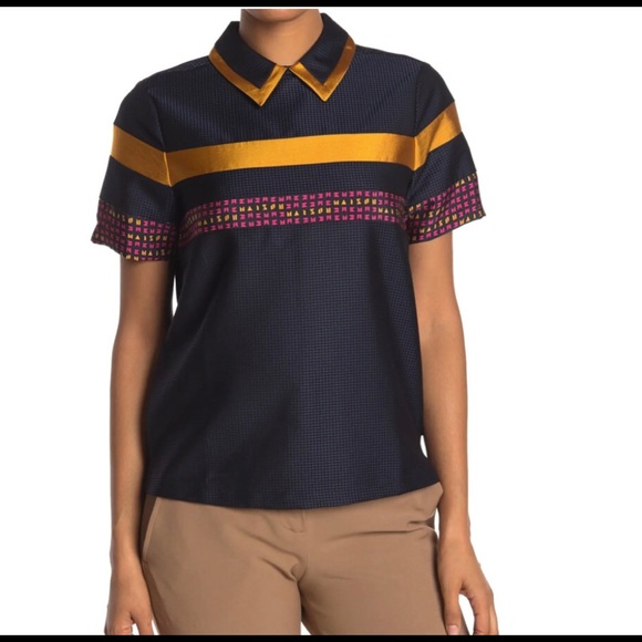 Scotch & Soda Tops - Scotch & Soda Top Mixed Fabric Collared Sz XS